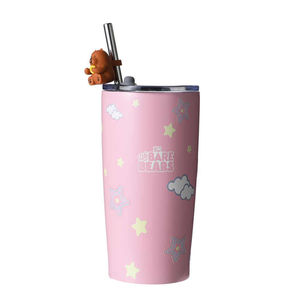 We Bare Bears Collection Steel Tumbler With Straw Ml Panda