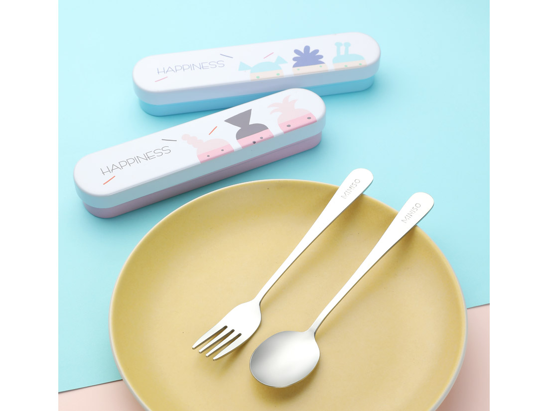 British Doll Stainless Steel Cutlery Set(Spoon+ Fork) – MINISO Bahrain