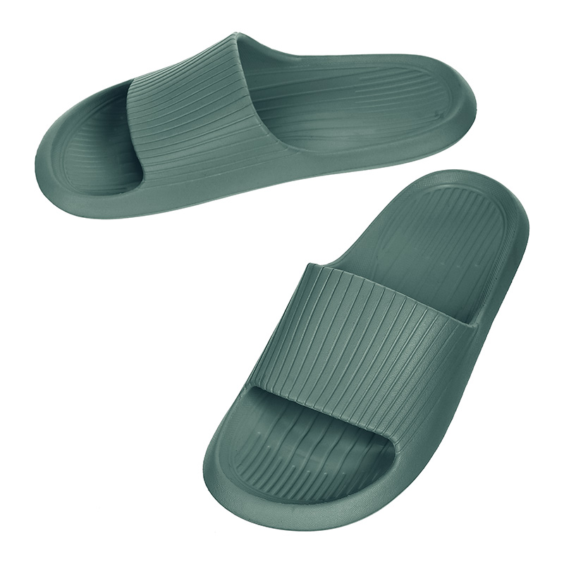 Men’s Striped Soft Sole Bathroom Slippers (Olive Green,43-44) – MINISO ...