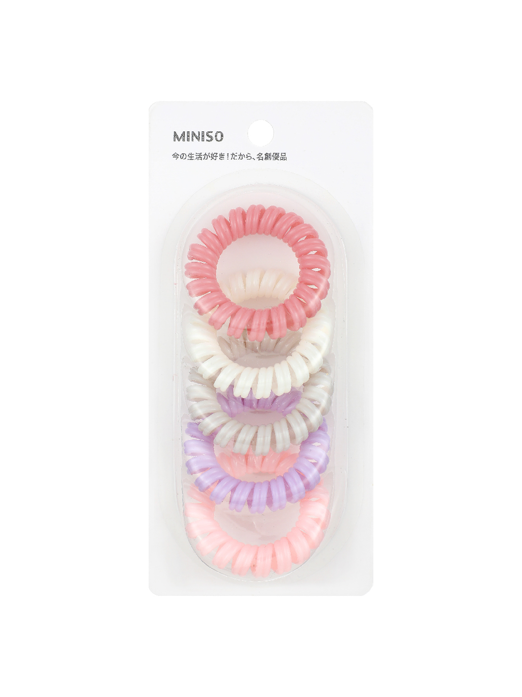 4.5 Colored Spiral Hair Ties 5pcs