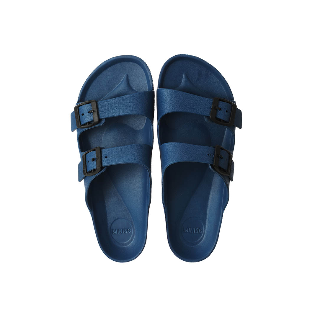 Fashion Two Band Men's Slippers 2.0(Blue,43-44)