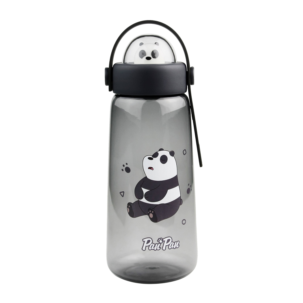 We Bare Bears Collection Plastic Cool Water Bottle with Decoration  (600mL)(Panda)