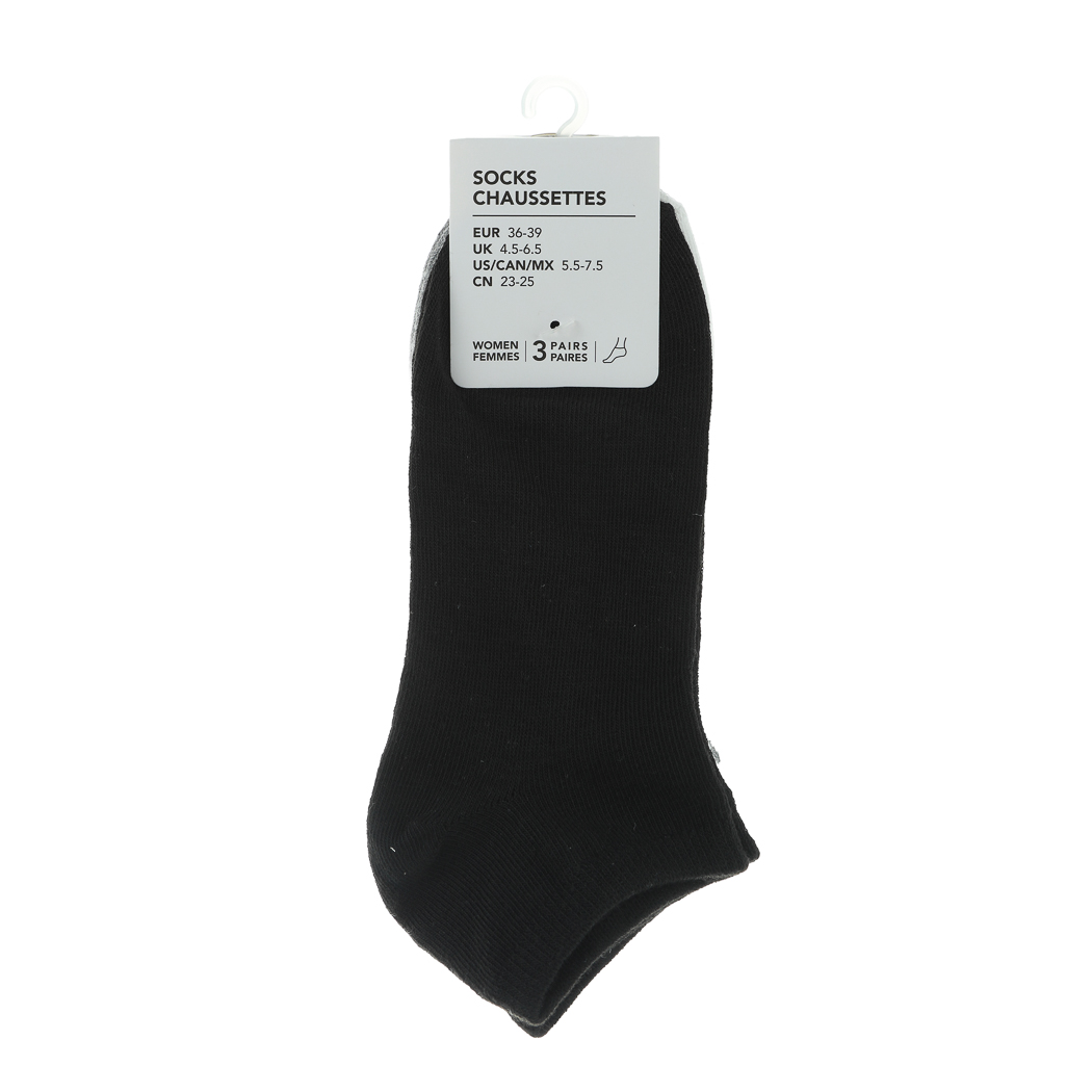 Solid Color Odor Control Women's Ankle Socks 3 Pairs (Basic Colors) –  MINISO Bahrain