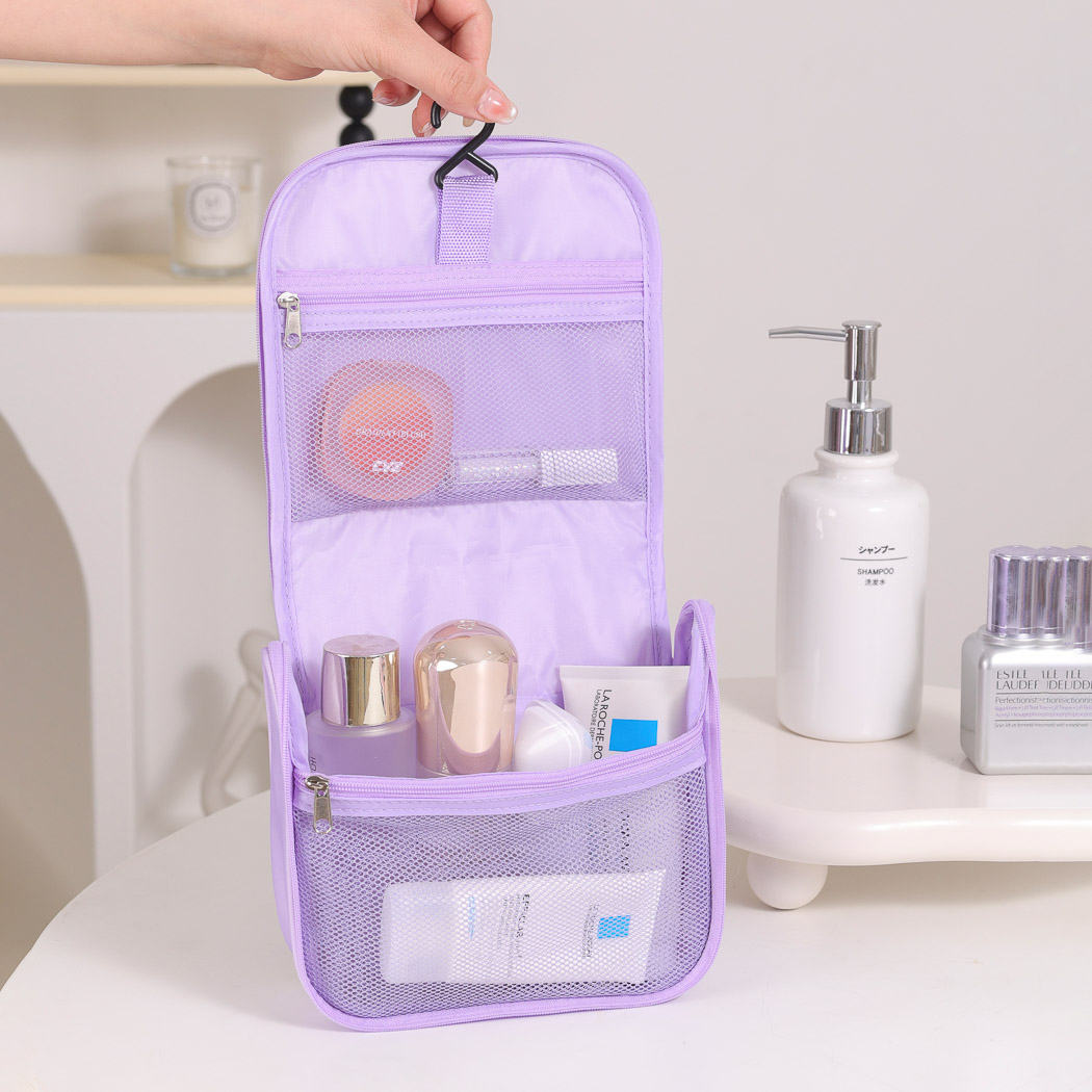 Minigo Purple Series Toiletry Bag with Hanging Hook – MINISO Bahrain