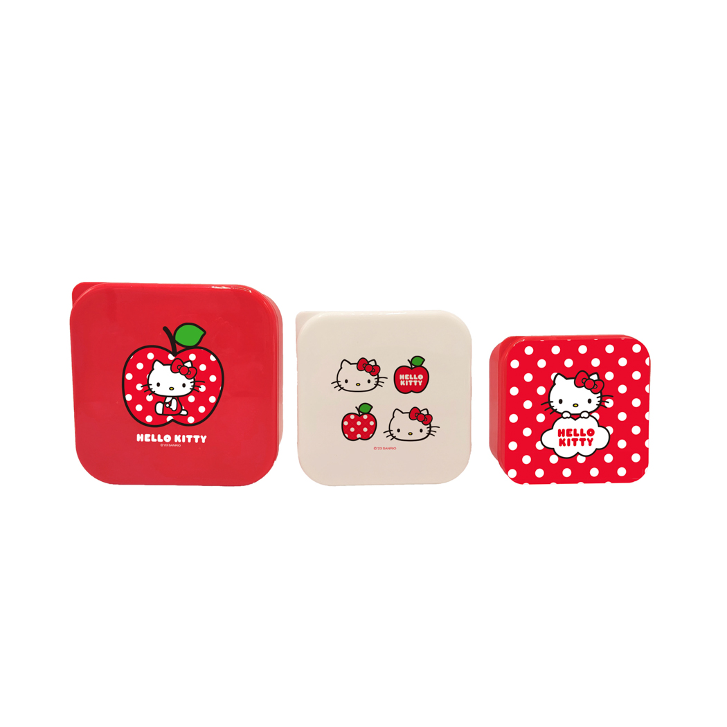 Hello Kitty Apple Collection Food Storage Containers (3 pcs