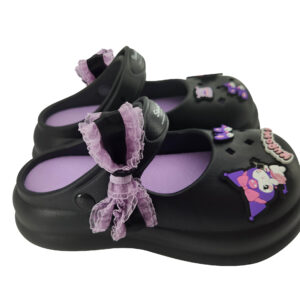 Kuromi Mary Jane Clogs(Black & Purple,37-38)