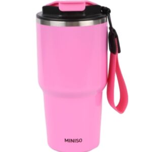 Sports Series Portable Handle Stainless Steel Cup 500mL(Pink)