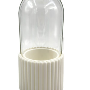 Column Pattern Makeup Brush Holder (White)