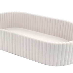 Column Pattern Tall Stackable Storage Box (White)