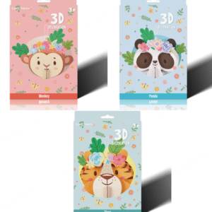 Warm Garden Collection 3D Puzzle Set (A) (3 Assorted Models: Monkey, Tiger, Panda)