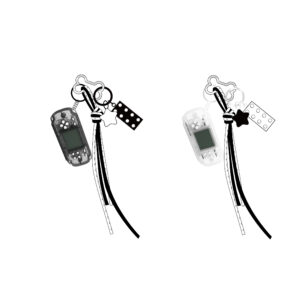 Black and White Phantom Series Pocket Game Console Keychain Model: K003