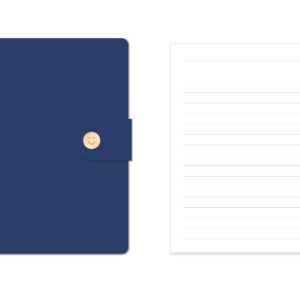 Minimalism Retro Collection B6 Leather Cover Snap Book (120 Sheets) (Midnight Blue)