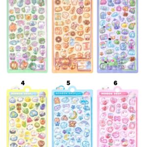 Cute Animals Food Paradise 3D Embossment Fun Sticker (6 Assorted Models)