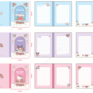 Hello Kitty and Friends Strawberry Collection B6 TPU Gold-stamping Hardcover Book (64 Sheets) (3 Ass