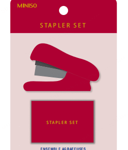 Minimalism Retro Collection Mini Stapler with Staple Box (Wine Red)