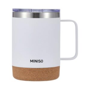Wood Grain Double-Wall Stainless Steel Mug 350mL(White)