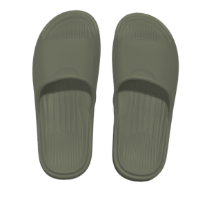 Men's Bathroom Slippers with Stripes(41-42,Army Green)