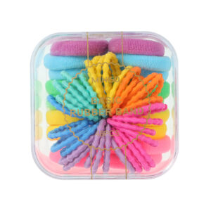 Basic Series Colorful Hair Ties with Square Container (48 pcs)