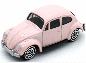 3in. Alloy Car Model (Genuine License - Volkswagen Beetle - Pink)
