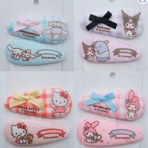 Sanrio characters Plaid Series Hair Clips (2 pcs)