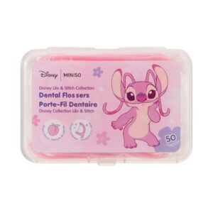 Disney Lilo & Stitch Collection Peach Flavor Thin Smooth Dental Flossers (50 Count)