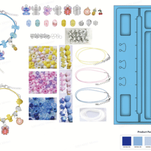 Disney Stitch Collection Shiny Bead Bracelet Making Kit (Knitter Included)