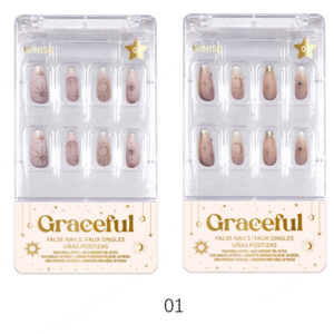 Luna & Stella Series False Nails with Jelly Adhesive Tabs(01)