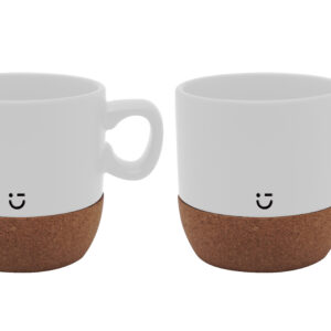 Wood Grain Mini Ceramic Mugs 140mL (2 pcs)(White)