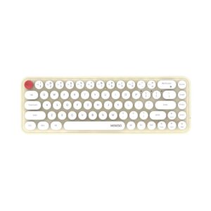 Vintage Round Keycap Wireless Dual-Mode Keyboard Model: SK-676DM(White)