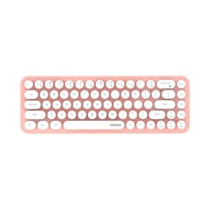 Vintage Round Keycap Wireless Dual-Mode Keyboard Model: SK-676DM(Pink)