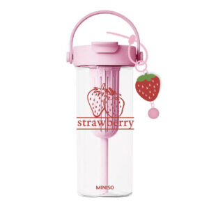 Strawberry Series Dual Drink Plastic Bottle with Strap 750mL