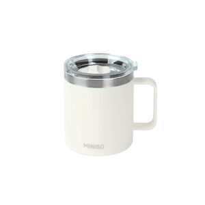 Coffee Series Double-Wall Stainless Steel Mug with Handle 450mL(White)