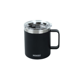 Coffee Series Double-Wall Stainless Steel Mug with Handle 450mL(Black)