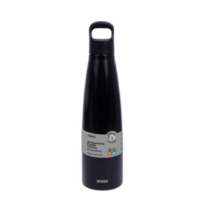 MINISO Colorful Series Double-Wall Insulated Bottle with Handle 500mL(Black)