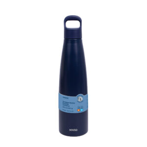 MINISO Colorful Series Double-Wall Insulated Bottle with Handle 500mL(Deep Blue)