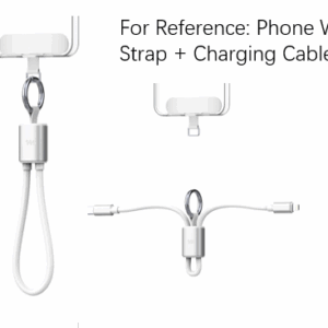 Mini Ultra Series 30cm Silicone Phone Strap CTL Charging Cable(White)