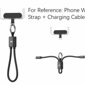 Mini Ultra Series 30cm Silicone Phone Strap CTL Charging Cable(Black)