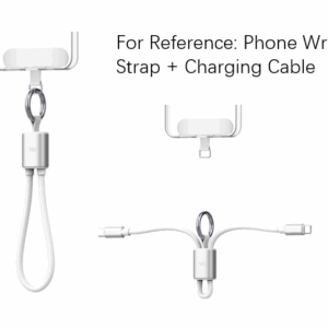 Mini Ultra Series 30cm Silicone Phone Strap CTC Charging Cable(White)