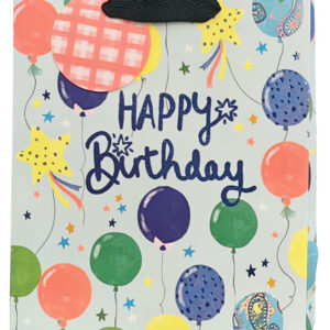Balloon Party Collection Birthday Joy Upright-Design Medium Gift Bag (Blue) (18*23*10cm)
