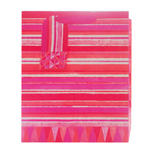Pink & Blue Collection Upright-Design Large Gift Bag (Pink Stripes) (26*32*12cm)
