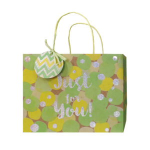 Original-Color Spectrum Collection Wide-Design Kraft Paper Medium Gift Bag (Green Just for You) (23*