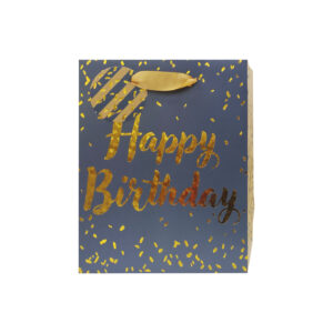 Sparkling Party Collection Upright-Design Medium Gift Bag (Dark Blue Happy Birthday) (18*23*10cm)