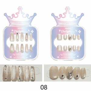 Crown Series False Nails with Jelly Adhesive Tabs(08)