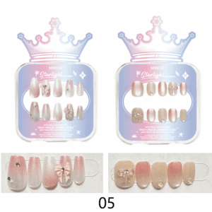 Crown Series False Nails with Jelly Adhesive Tabs(05)