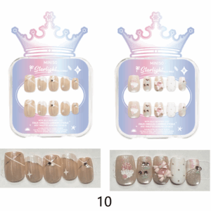 Crown Series False Nails with Jelly Adhesive Tabs(10)