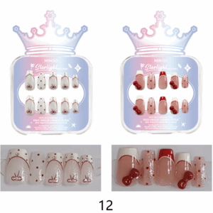 Crown Series False Nails with Jelly Adhesive Tabs(12)