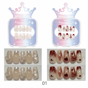 Crown Series False Nails with Jelly Adhesive Tabs(01)