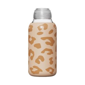 Colorful Glass Travel Water Bottle 500mL(Coffee Leopard Print)