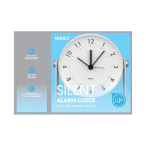 4-Inch Silent Desktop Alarm Clock, Model: 2399(White)