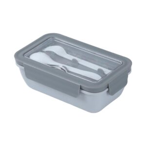 Solid Color Flip-Lid Lunch Box 1100mL(Gray)